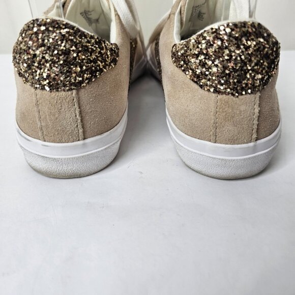 Madewell Sidewal Low-Top Sneaker Beige Suede Leather With Glitter Accent Size 8 - Picture 8 of 10